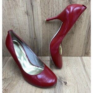 Michael Kors Womens Red Pumps Heels Leather Uppers 4 Inch Size 10 M